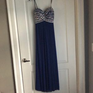 Royal Blue Strapless Floor Length Dress. Size 5/6